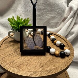 Purple Leaf Earrings